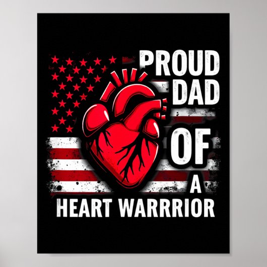 VS-vlag CHD-bewustzijn Trots vader van een hartkri Poster (Voorkant)