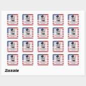 VS Vlag Cute Hart Afstudeer Jaar Vierkante Sticker (Vel)