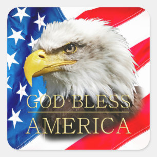 VS Vlag, Eagle, God Bless America Vierkante Sticker