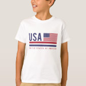 VS-vlag en ISO-code Alpha-3-ontwerp T-shirt (Voorkant)