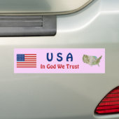 VS Vlag en Landkaart Bumpersticker (Op auto)