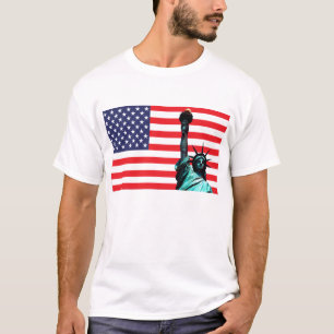 VS-vlag en standbeeld van de vrijheid T-shirt