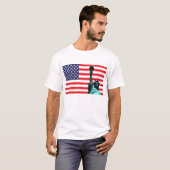 VS-vlag en standbeeld van de vrijheid T-shirt (Voorkant volledig)