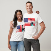 VS-vlag en standbeeld van de vrijheid T-shirt (Unisex)