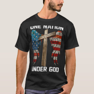 VS vlag Faith Cross One Nord onder God Amerika T-shirt