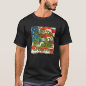 VS-vlag gebruikt Zware apparatuur Excavator Operat T-shirt (Voorkant)
