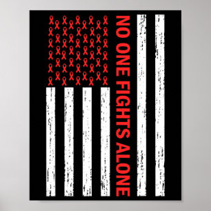 VS Vlag Geen Lichaam Vecht Alleen Rode Lint Bewust Poster
