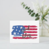 VS-vlag God Bless America Patriottisch  Briefkaart (Staand voorkant)