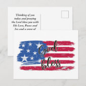 VS-vlag God Bless America Patriottisch  Briefkaart (Voorkant / Achterkant)