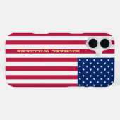 VS Vlag Gouden Monogram Patriottisch Amerikaans Sl iPhone Hoesje (Achterkant horizontaal)