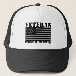 VS - vlag grijs - veteraan - Draag Trucker Pet