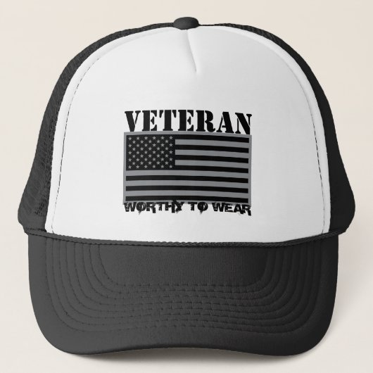 VS - vlag grijs - veteraan - Draag Trucker Pet (Voorkant)