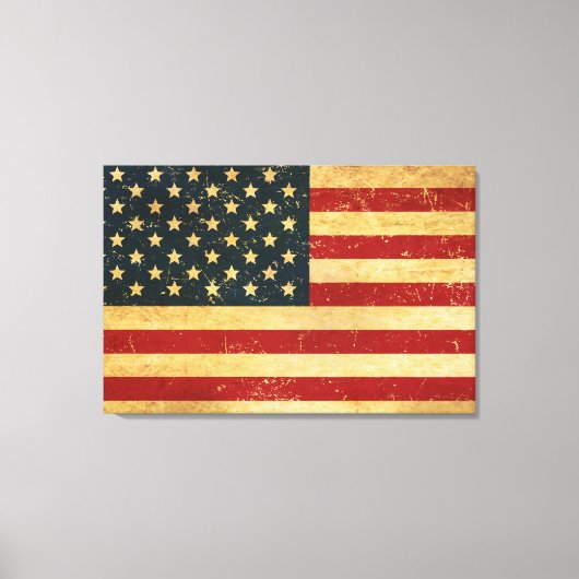 VS vlag Grunge Canvas Afdruk (Voorkant)