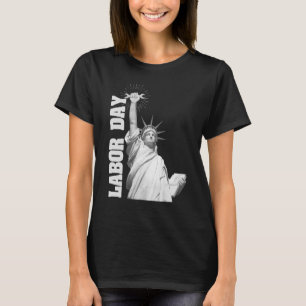 VS-vlag Happy Labor Day Standbeeld van de Vrijheid T-shirt