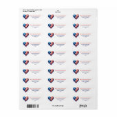 VS-vlag Hart Patriottisch Retouradreslabel Etiket (Full Sheet)