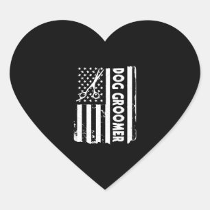VS Vlag Hond Groomer Amerika Hart Sticker