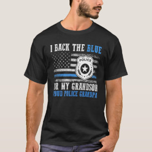 VS-vlag Ik steun het blauw voor mijn kleinzoon Tro T-shirt