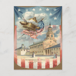 VS-vlag Independence Hall Liberty Bell Briefkaart