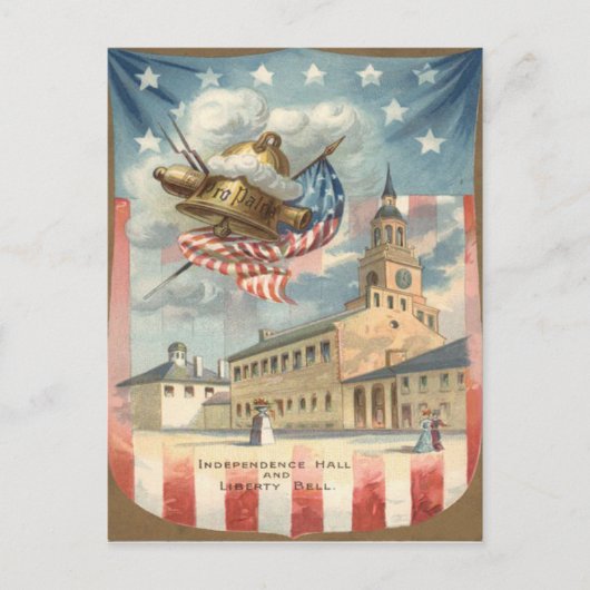 VS-vlag Independence Hall Liberty Bell Briefkaart (Voorkant)
