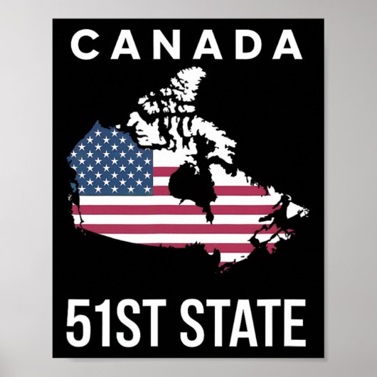 Vs Vlag Kaart Canada 51e Staat Poster (Voorkant)