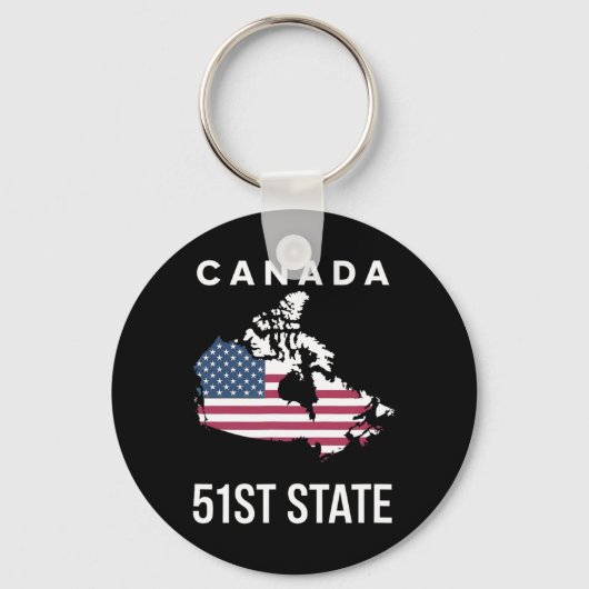 Vs Vlag Kaart Canada 51e Staat Sleutelhanger (Voorkant)