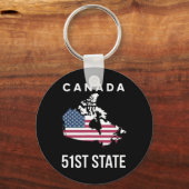 Vs Vlag Kaart Canada 51e Staat Sleutelhanger (Voorkant)