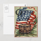 VS-vlag krans drum Memorial Day Briefkaart (Voorkant / Achterkant)
