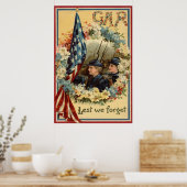 VS-vlag Krans Parade Mars Amerikaanse Burgeroorlog Poster (Keuken)