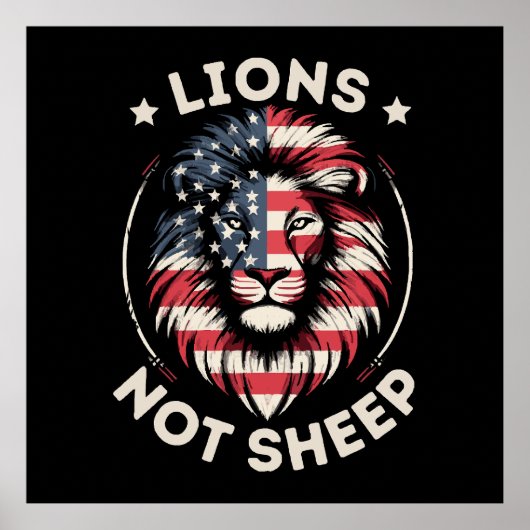 VS VLAG, LEEUWEN NIET SCHAPEN POSTER (Voorkant)