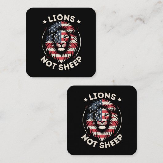 VS VLAG, LEEUWEN NIET SCHAPEN VIERKANTE VISITEKAARTJE (Voorkant / Achterkant)