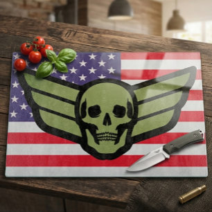 VS Vlag Leger Schedel Vleugels Snijplank