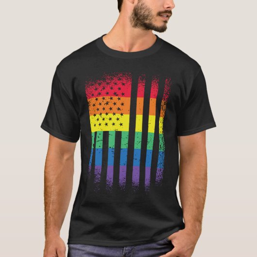 VS vlag LGBT-pride sociale beweging T-shirt (Voorkant)