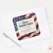 VS Vlag Liefde Nooit Fails Bruiloft Bijbel Verse Vierkante Sticker (Envelop)