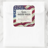 VS Vlag Liefde Nooit Fails Bruiloft Bijbel Verse Vierkante Sticker (Tas)