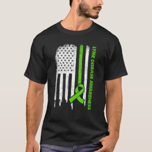 VS vlag linde groen lint lyme ziekte bewustzijn T-shirt