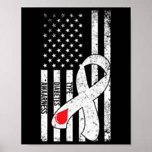 VS Vlag Lint Type 1 Diabetes Bewustzijn Diabetisch Poster
