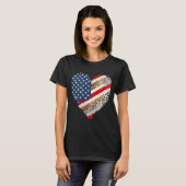 VS Vlag Luipaard Hart 4 juli T-shirt (Voorkant volledig)