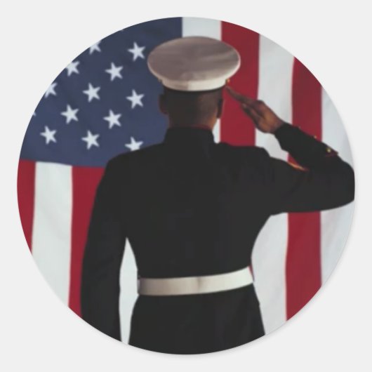 VS VLAG & MARINE KRIJGER RONDE STICKER (Voorkant)