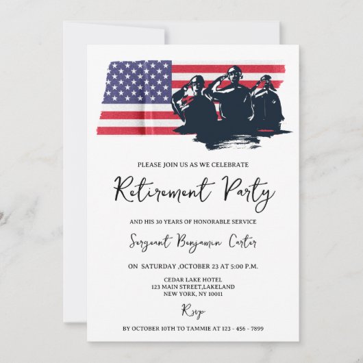 VS-vlag marine leger Militaire pensioenfeest Kaart (Voorkant)