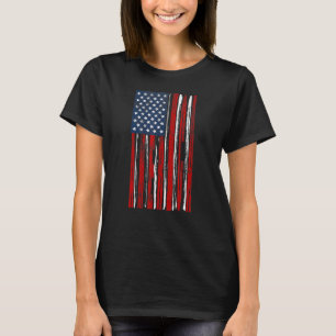 VS vlag met Amerika als rode strepen op 4 juli T-shirt