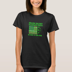 VS-vlag met groene lint voor bewustzijn van hersen T-shirt