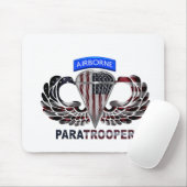 VS-vlag met luchtvleugels en paratroopers Muismat (Met muis)