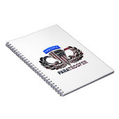 VS-vlag met luchtvleugels en paratroopers Notitieboek (Rechterzijde)