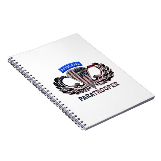 VS-vlag met luchtvleugels en paratroopers Notitieboek (Rechterzijde)