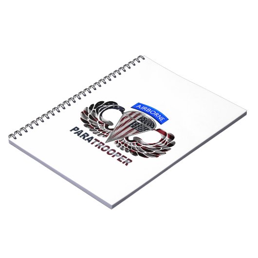 VS-vlag met luchtvleugels en paratroopers Notitieboek (Linkerzijde)