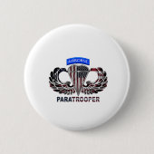 VS-vlag met luchtvleugels en paratroopers Ronde Button 5,7 Cm (Voorkant)