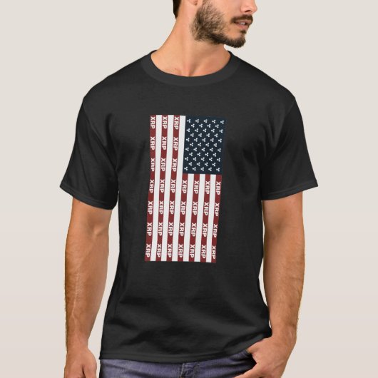 VS vlag met ripple XRP digitale Blockchain Crypto T-shirt (Voorkant)
