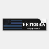 VS - vlag NAVY BLUE - veteraan - Draag Bumpersticker (Voorkant)