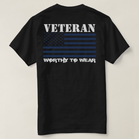 VS - vlag NAVY BLUE - veteraan - Draag T-shirt (Design achterkant)