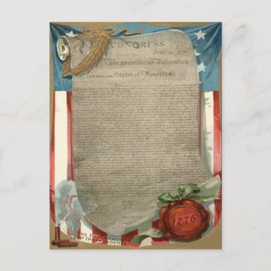 VS Vlag Onafhankelijkheidsverklaring 1776 Briefkaart (Voorkant)